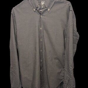 Brooks Brothers Regent Men's Dress Shirt Button Black & White Check Size 15.5/35
